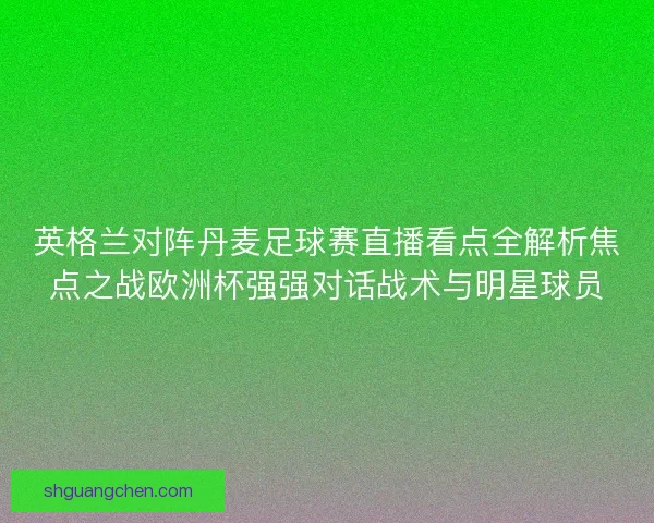 英格兰对阵丹麦足球赛直播看点全解析焦点之战欧洲杯强强对话战术与明星球员