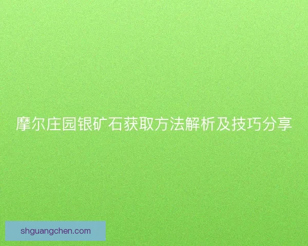 摩尔庄园银矿石获取方法解析及技巧分享