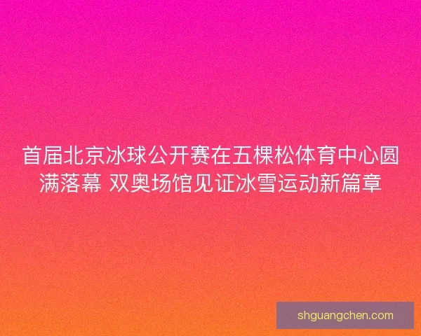 首届北京冰球公开赛在五棵松体育中心圆满落幕 双奥场馆见证冰雪运动新篇章