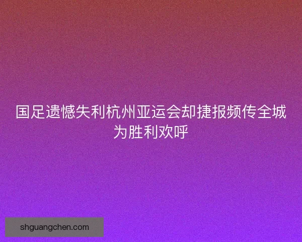 国足遗憾失利杭州亚运会却捷报频传全城为胜利欢呼