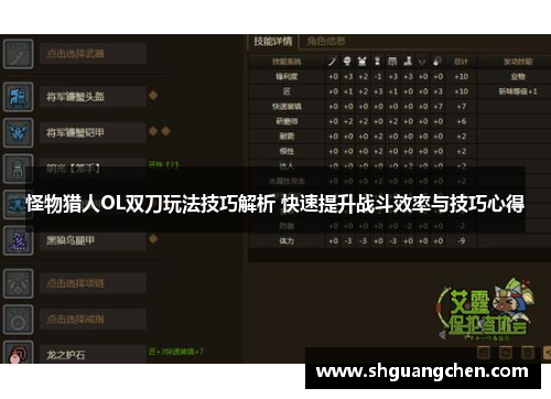 怪物猎人OL双刀玩法技巧解析 快速提升战斗效率与技巧心得