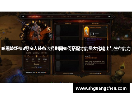 暗黑破坏神3野蛮人装备选择指南如何搭配才能最大化输出与生存能力